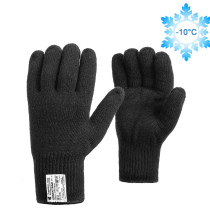 Одинарные полушерстяные перчатки (50% шерсть + 50% акрил) (утепляющие вкладыши), 10 класс, черные